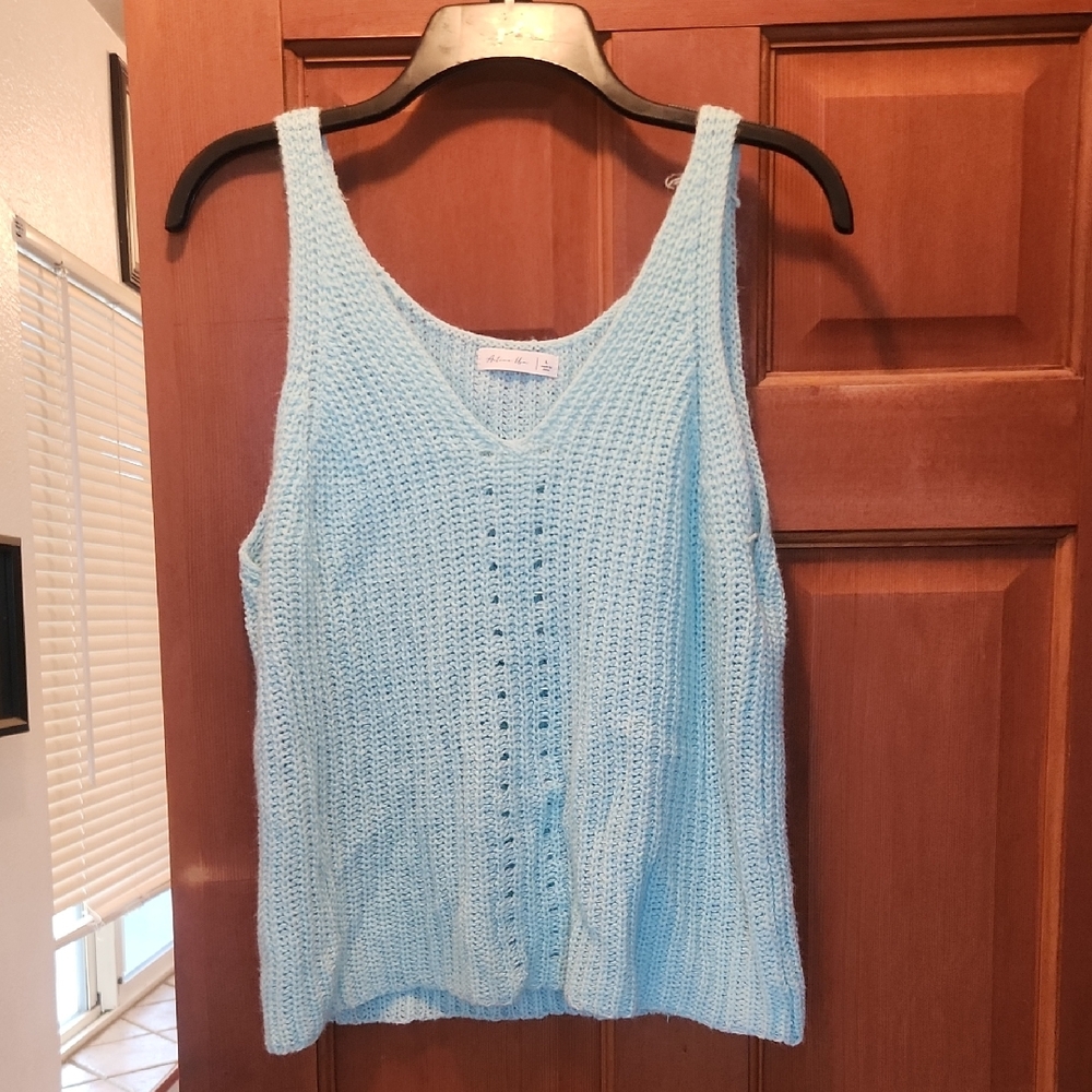 Active USA Sky Blue Knit Tank Top